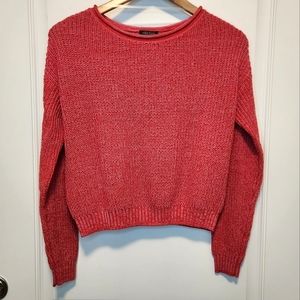 NWOT Wild Fable Crop Sweater Red Pink
